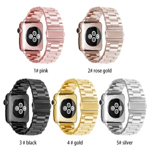 High quality luxury smart wrist chain metal watch strap metalic belt for apple watch 6