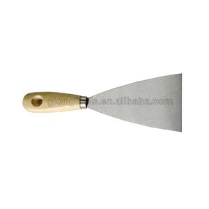 High Quality mirror polished carbon steel putty knife with wooden handle