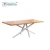 Import High-quality modern metal frame solid wood dining table from China