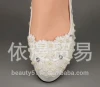 High Quality Pointed Toes Lace Pearls Women Wedding Shoes With Ribbons Lace Up Ladies Party/Dress Shoes Size EU35-42 WS01