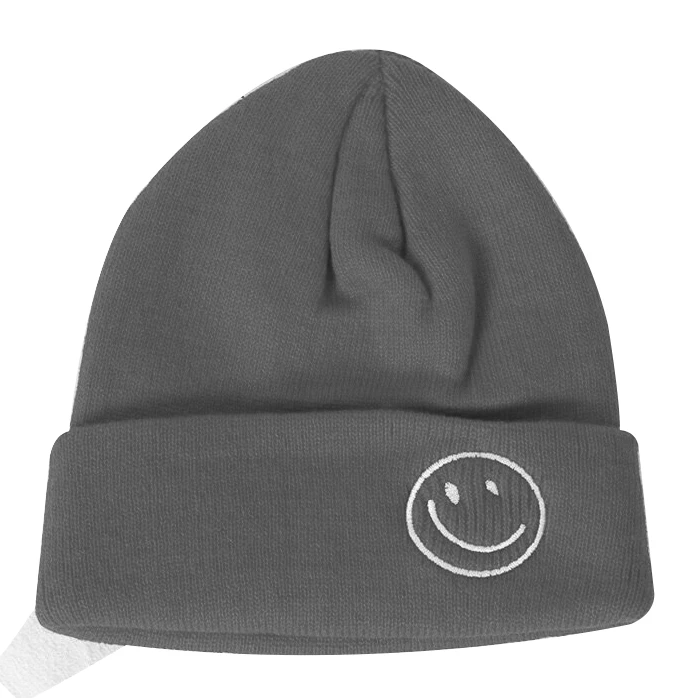High Quality Smile Outdoor Sports Beanie Hats Wholesales 100% Cotton Beanie Hat Fashion Simple Custom Beanie Cap