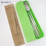 high quality stainless steel 304 portable cutlery set for outdoor travel