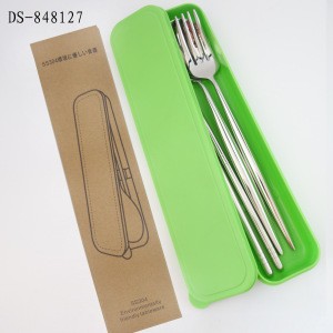 high quality stainless steel 304 portable cutlery set for outdoor travel