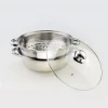 High Quality Stainless Steel Induction Steamers Pot, 2 Layers Double Handle Food Cooking Pots with Lid