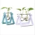Import Home artificial desktop decoration tube/buld Glass planter Glass vase with metal stand/wood stand base from China