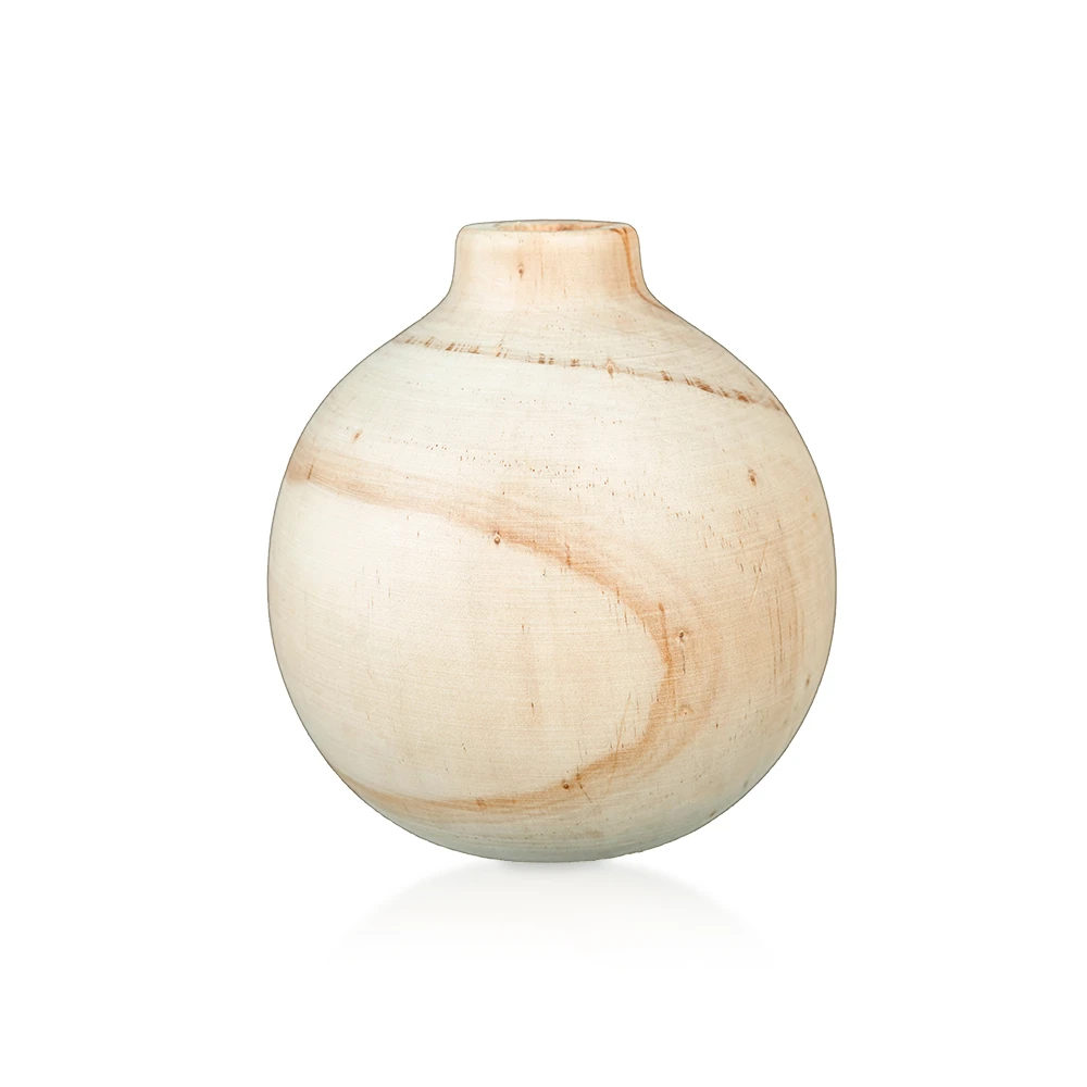 Home decoration modern small decorative wood wooden flower vase