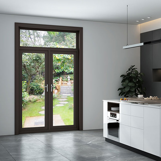 Buy Home Front Security Aluminum Frame Double Glazed Glass Door With ...