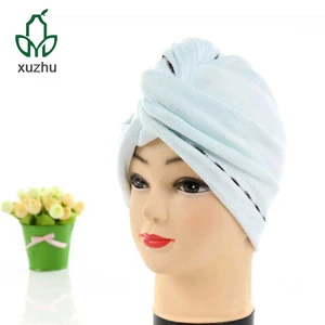 Home hotel water absorption quick microfiber dry hair towel shower cap