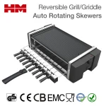 Home Use Hot dog Roller, Raclette Reversible Griddle Barbecue Electric Grill