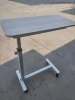 Hospital Furniture Mobile Metal Material Overbed Table with Wheels   Hospital Patient Dinning Bed Food Table