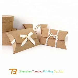 Hot corrugated craft paper made kraft paper pillow gift box for present