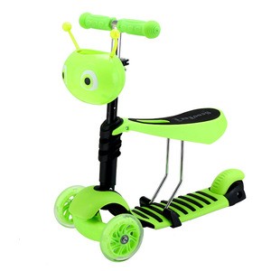 Hot sale cheap multifunction kick foot scooter 2 IN 1 flashing PU wheel Kids Scooter for sale