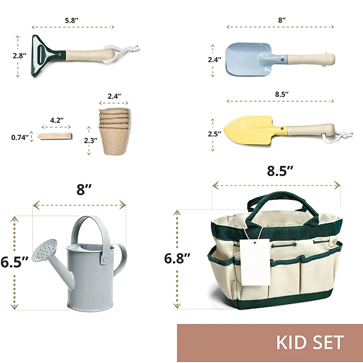 Hot Sale Customize Color Oxford Cloth Gardening Planting Tool Set Storage Tote Bag