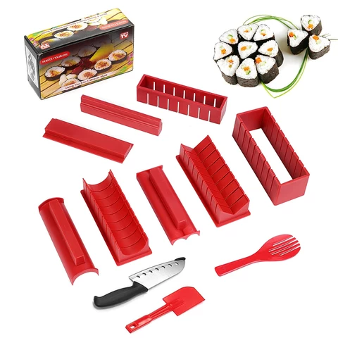 Hot Sale DIY Sushi Making Kit Equipment Kitchen Eco-friendly Bamboo Sushi Maker Roll For Beginners With Bazooka