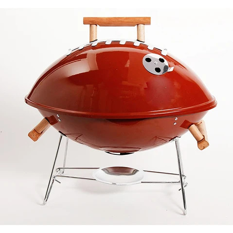 Hot Sale Football Shaped steel small folding charcoal Portable new designs bbq grill for outdoor traveller
