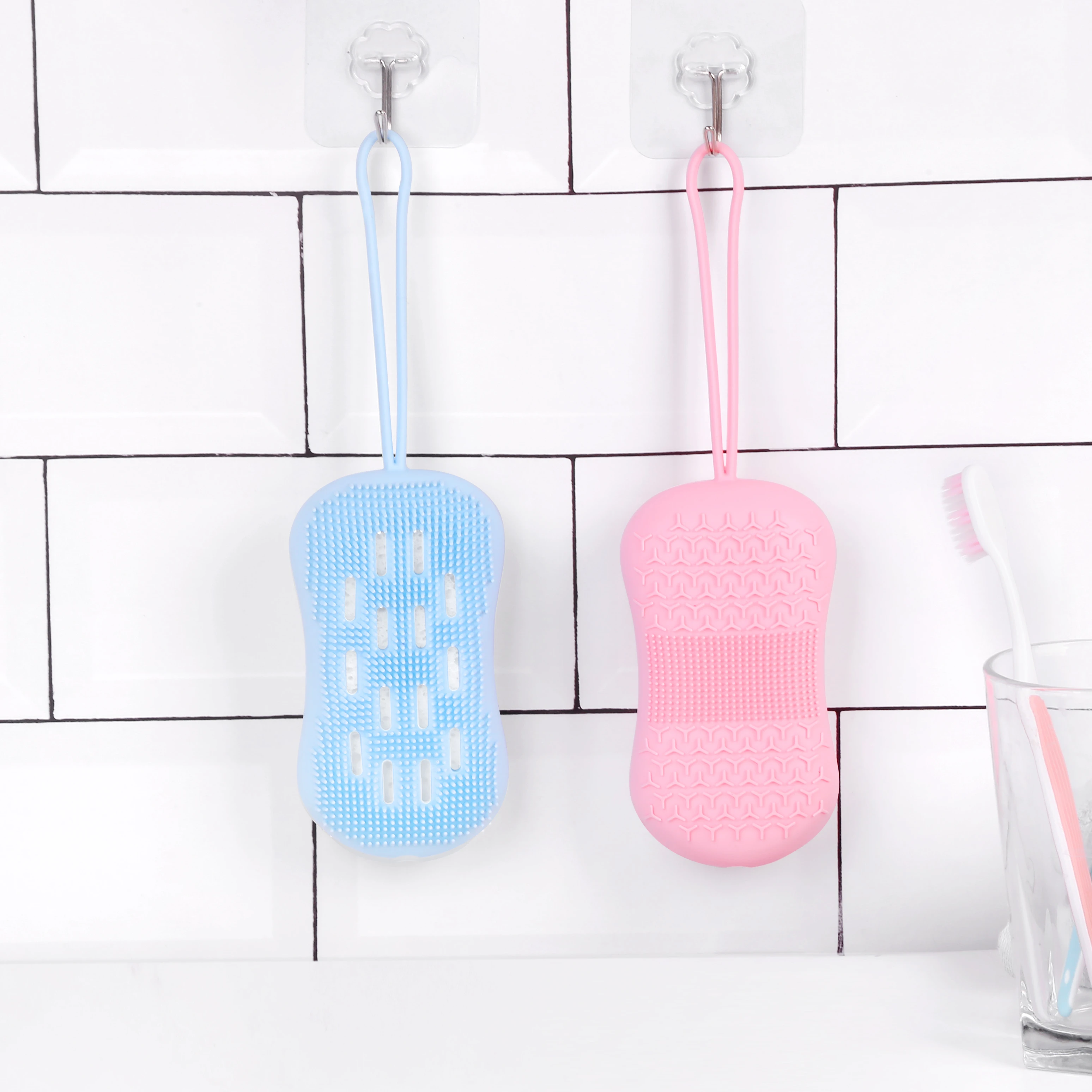 Hot Sales Applicator Cream Sponge Spin Brush Body Silicon Scrubber Bath