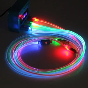 Hot Sell Visible Flowing Illuminate Light Sync & Charging USB Data Cable for Samsung and Other Smart Phone