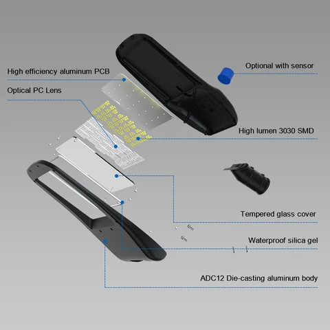 Hot Selling Aluminum Ac85-265v Waterproof Ip65 Street Lamp 100 150 200 240 W Led Street Light