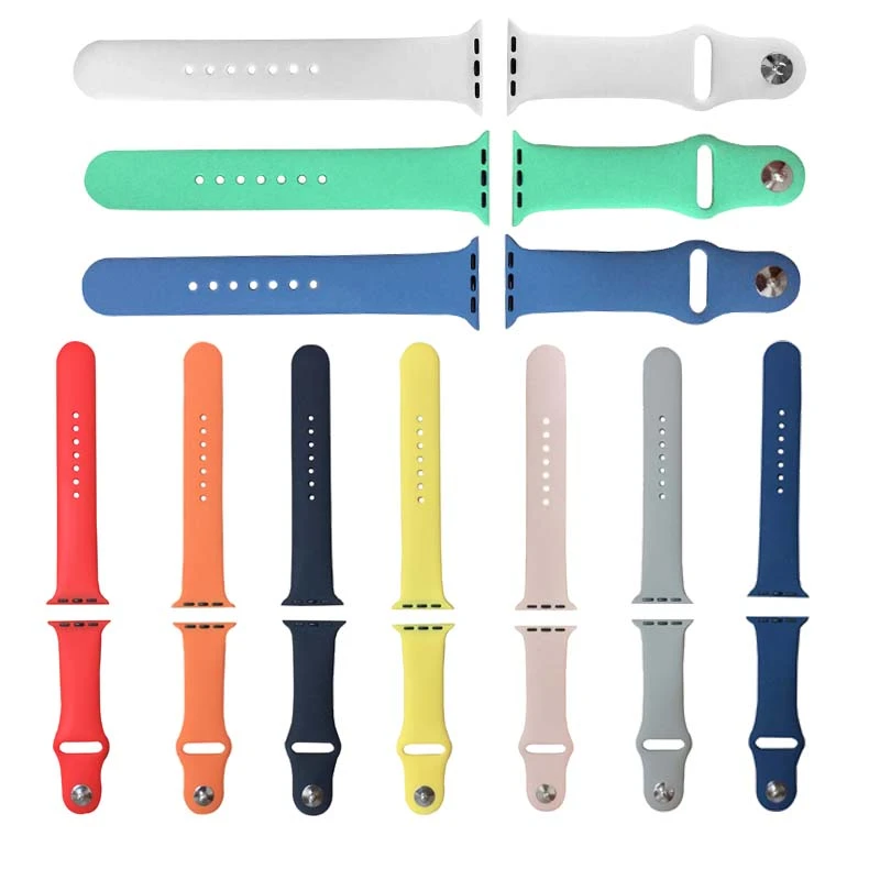 Hot selling silicone straps for Apple watches 38mm 42mm soft silicon watch band strap