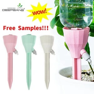 Hotsell High Quality PP Pink Green Grey 3 Pieces Set Automatic Watering Dripper Spike Indoor Flower Drip Irrigation For Vacation