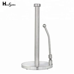 Household Practical Stainless Steel Toliet Stand Paper Towel Rack Holder with Weighted Base
