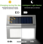 IHUAlite Outdoor Indoor Solar Powered Waterproof 6 LED Motion Sensor Solar Rechargeable Stair Lights