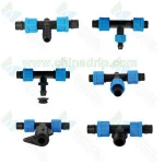 Irrigation drip tape tee connectors