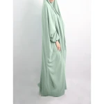 Islamic Clothing Women Wholesale Muslim EID Ramadan Dubai Jilbab Robe Plus Size Solid With Scarf Maxi Long Prayer Dress Abaya