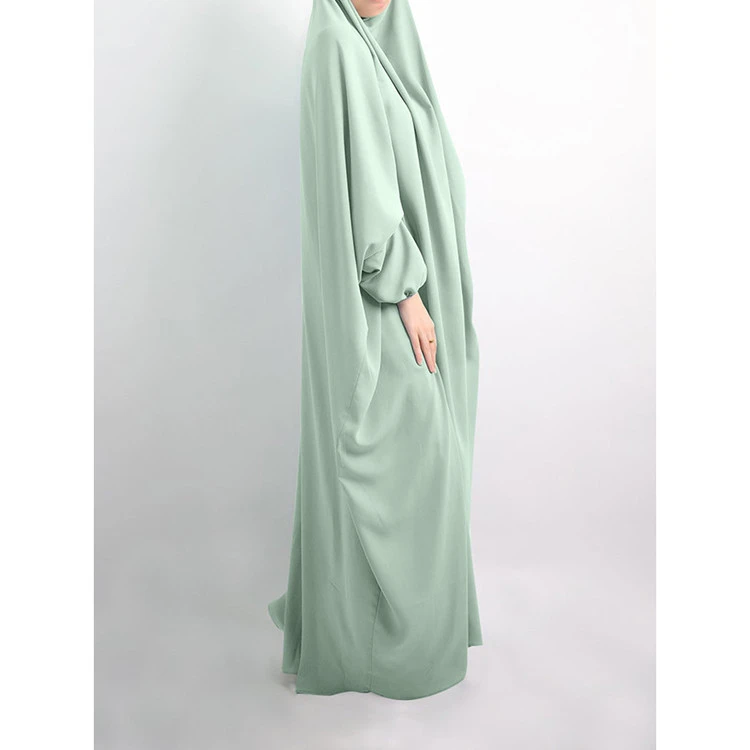 Islamic Clothing Women Wholesale Muslim EID Ramadan Dubai Jilbab Robe Plus Size Solid With Scarf Maxi Long Prayer Dress Abaya
