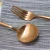 Import Jieyang shengde copper table salad spoon and fork restaurant hotel rose gold 18/10 stainless steel cutlery wholesale set from China