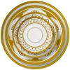 JINTCH Wholesale fine bone china embossed design gold serving plate dishes luxury ceramic engraving charger platter