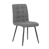 Kitchen Dining Chairs  Gray Fabric Cushion Metal Legs Side Chairs with Sturdy