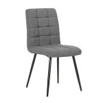 Kitchen Dining Chairs  Gray Fabric Cushion Metal Legs Side Chairs with Sturdy