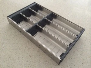 Kitchen storage tray, stainless steel cutlery tray for kitchen drawer,tableware organizer