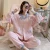 Import Korea Fall Sleep Knitted Lounge Wear Piyama Daster Wanita Baju Pyjama Long Sleeve Pajama Cute Cartoon Sleepwear Night Suit Lady from China