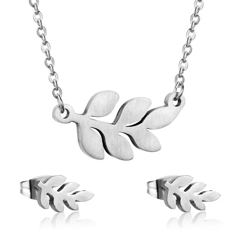 Korea individual character joker leaf pendant necklace earring sets jewelry fashion necklace sets leaf jewelry sets