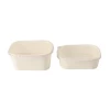 Kraft rectangular Square Paper Container square paper bowl with lid 500ml 650ml 750ml 1000ml