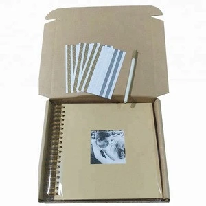 Kraft Scrap Book Photo Albums gold sprial photo book DIY scrapbook wedding baby album with Metallic Marker Pen
