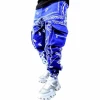 Lakin Garment High Quality Jogger Pants Bandanna Printed Reflective Stripe Cargo Pants Mens Trousers Pantalones