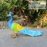 Landscape decoration glass fiber reinforced plastic animal sculpture lifelike peacock sculpture