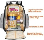 Large Multifunction Waterproof Baby Nappy Changing Bags for Dad Mom with Insulated Pockets Diaper Bag Backpack
