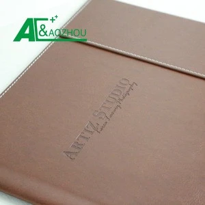 Leather presentation cardboard hard cover file folder