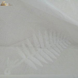 Leaves lace jacquard Tulle Netting Fabric Wholesale curtain fabric 100% polyester tulle sheer