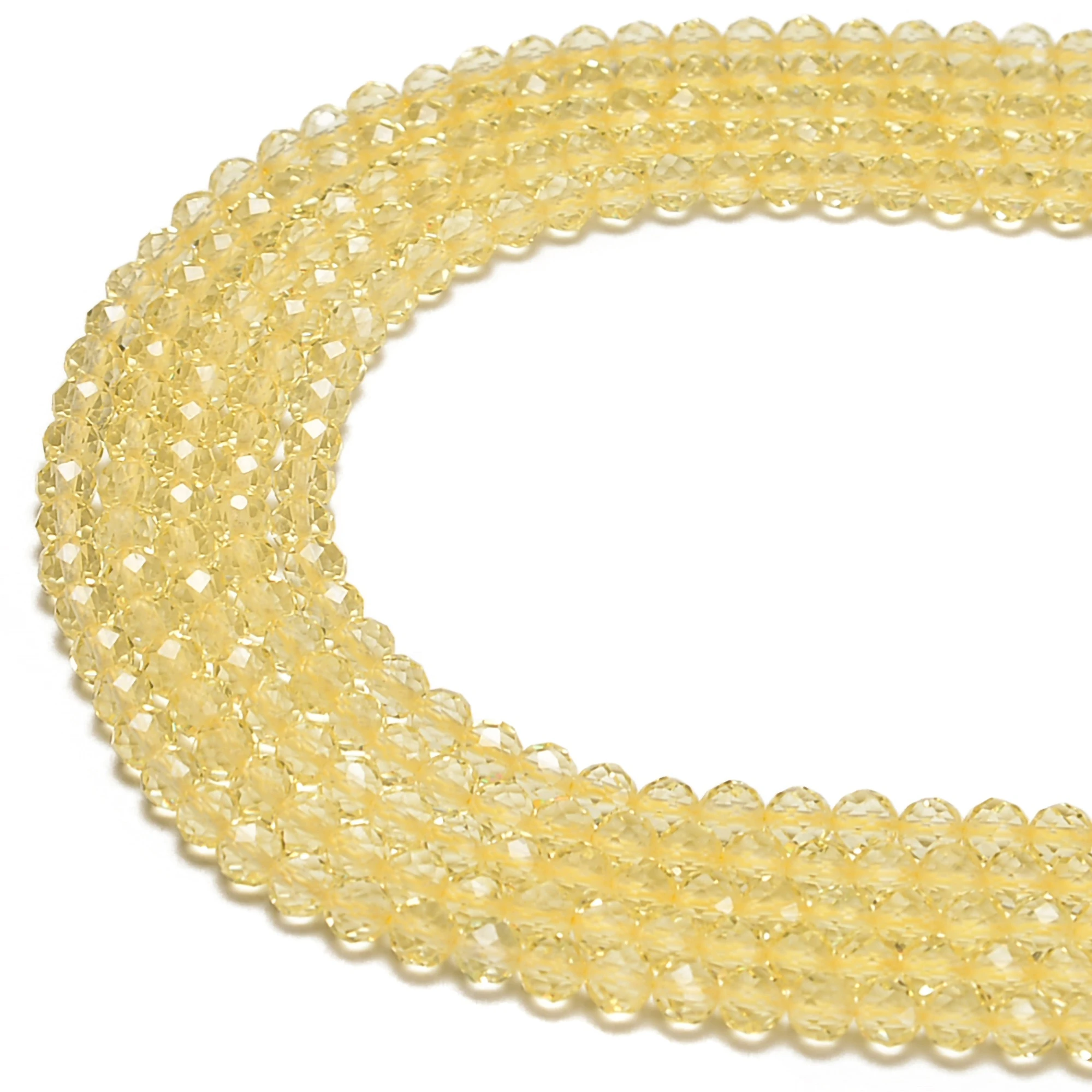 Lemon Quartz Nice 4-5mm Lemon Quartz Faceted Round Gemstone Loose Beads for Jewelry Making