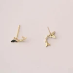 Lerca 14k Real Gold Earrings Top Selling Online Butterfly Earrings in AU585 Beautiful Stud Earrings for Women Trendy