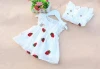 Little and dainty summer clothing wholesale strawberry print short sleeve baby girl leisure dress