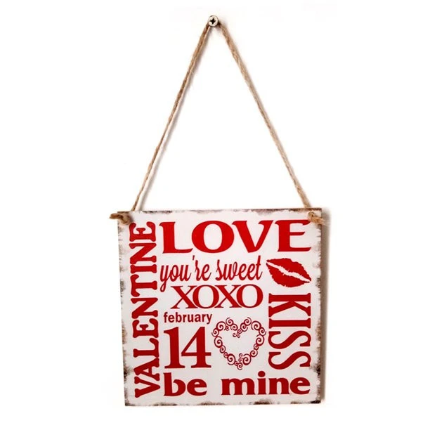 Love Letter Wooden Wall Hanging Board Plaques Signs Gift Pendant Tag