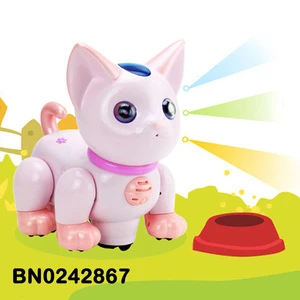 Lovely kids electronic pet battery operated toy cat with bump n go and music