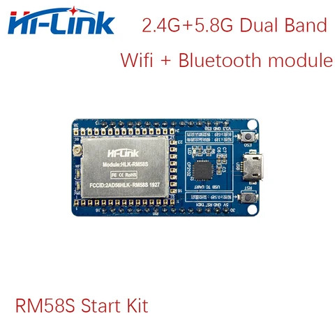 Low cost wifi module Hi-Link HLK-RM58S 2.4G/5.8G domotica module Dual Band Wifi+BLE module