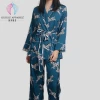 Luxury Women sleepwear 2 pieces  long sleeves night wear pajamas sets with Robe zebra pattern  satin robe
